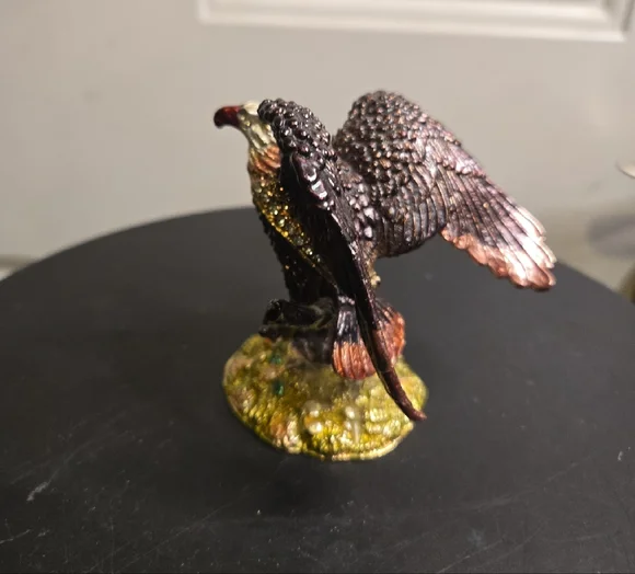 Elegant Bald Eagle Jeweled Trinket Box Objet d'art Release #20 "Majesty" - Picture 2 of 9